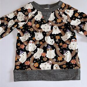 Miki Miette Girl’s Size 2T Long Sleeve Sweat Shirt Halloween Theme Groovy Ghosts